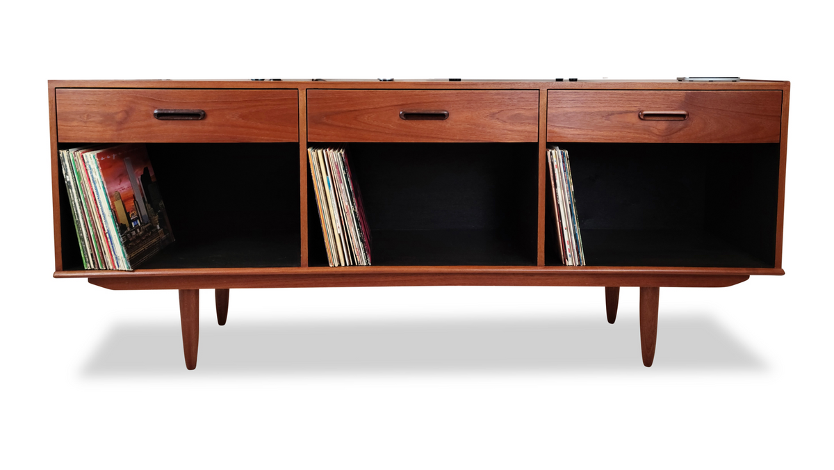 Teak Record Cabinet/Open Sideboard