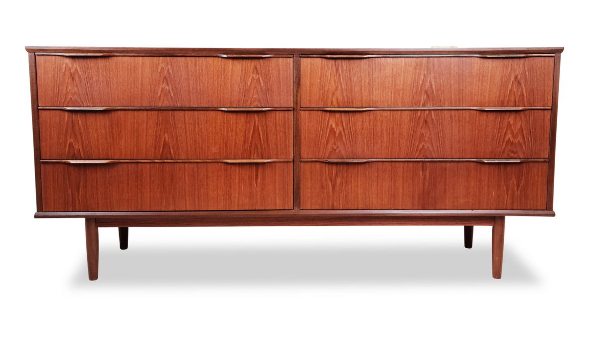 Teak Six Drawer Dresser