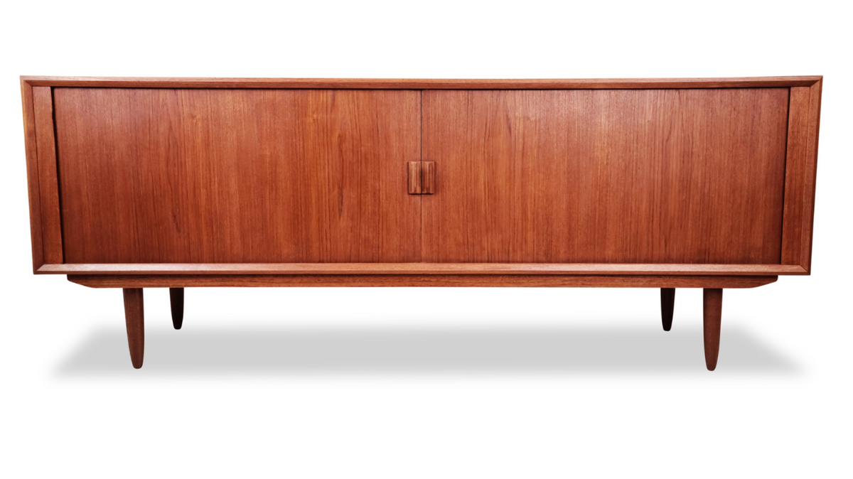 Teak Tambour Door Sideboard by Sven Aage Larsen