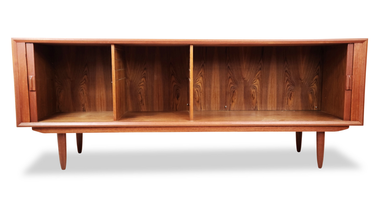 Teak Tambour Door Sideboard by Sven Aage Larsen
