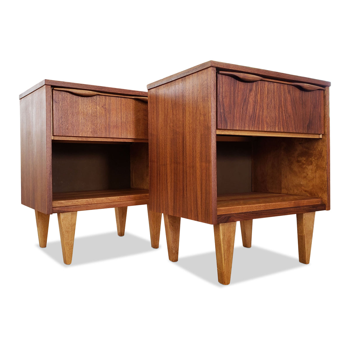 Mid-century modern Vintage Walnut Bedside Tables