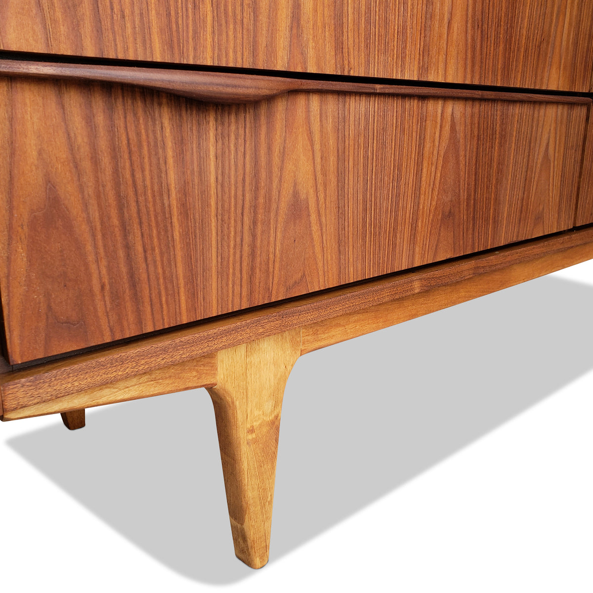 Mid Century Walnut Seven Drawer Dresser