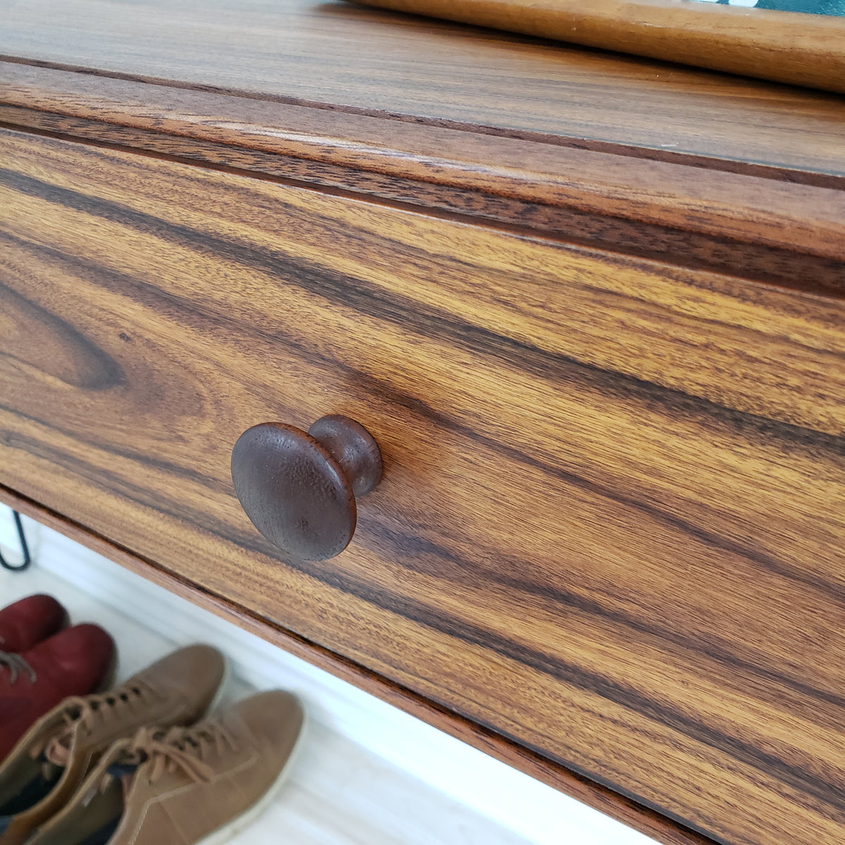 Vintage Rosewood Console on Hairpin Legs