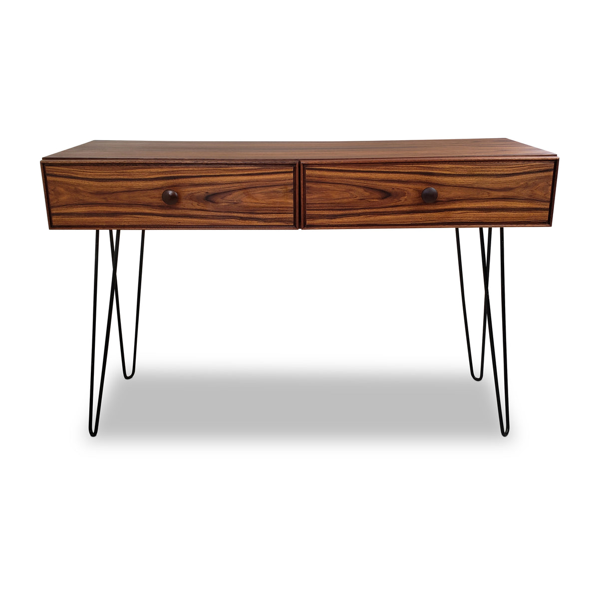Mid Century Vintage Rosewood Console on Hairpin Legs