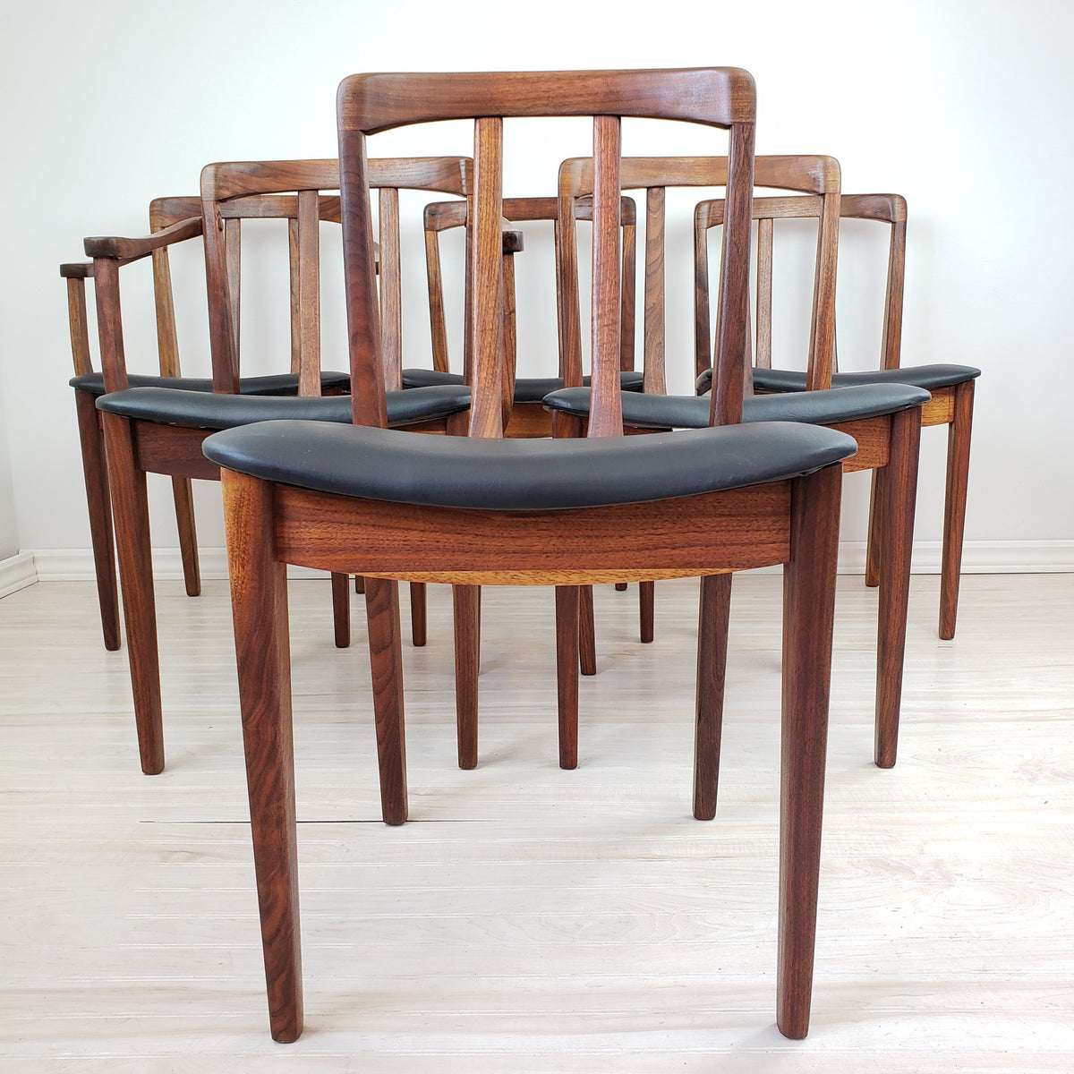 Vintage Walnut Dining Chairs by Honderich Furniture Co.