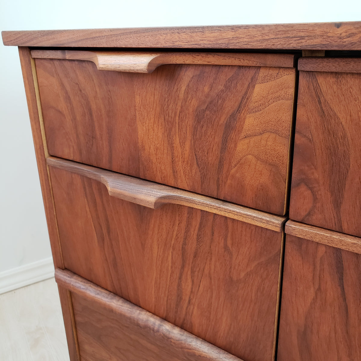 Walnut Nine Drawer Dresser by Kaufman Furniture