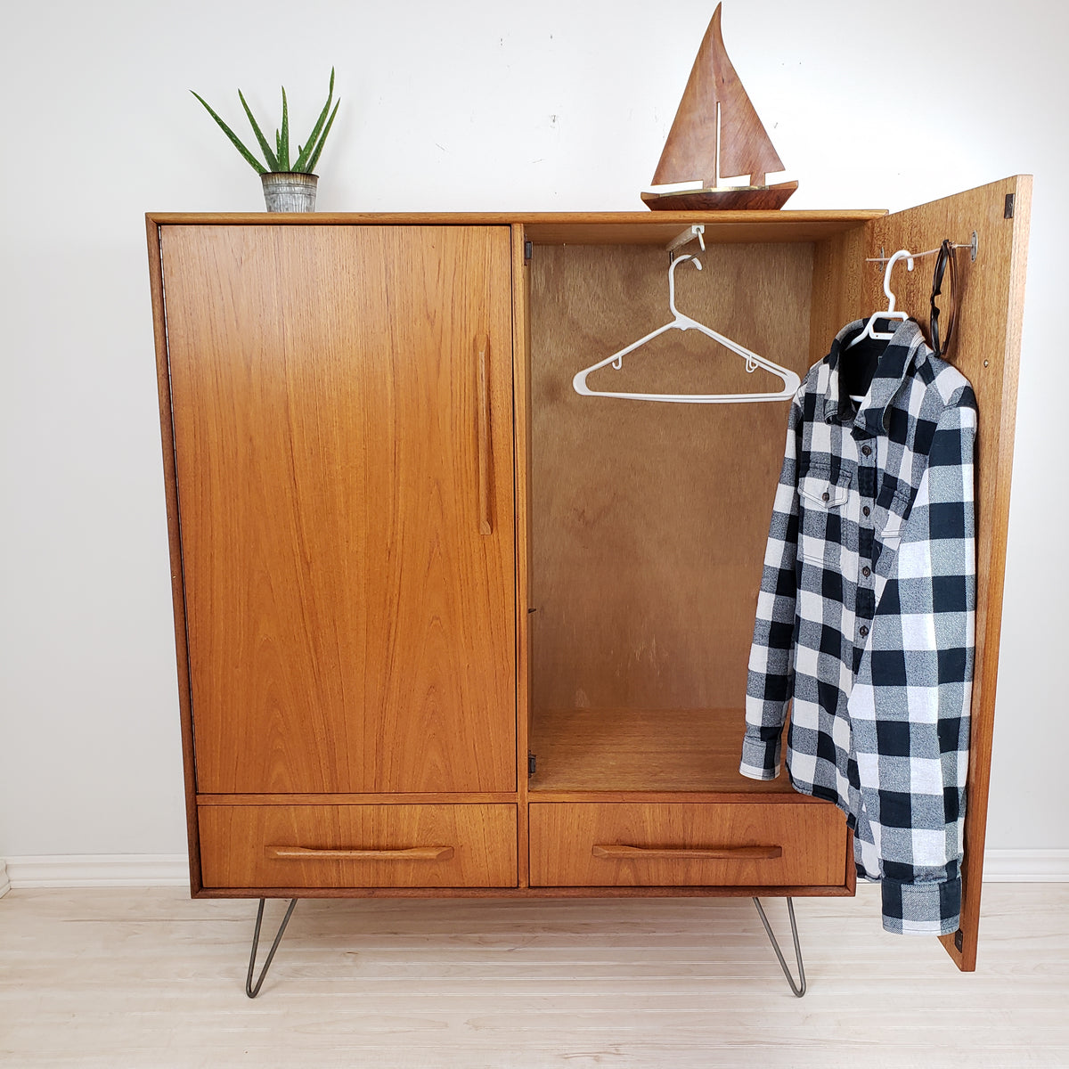 Mid Century Teak Upright Dresser