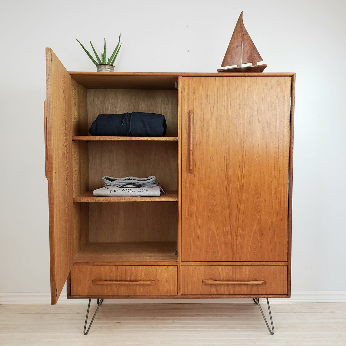 Mid Century Teak Upright Dresser
