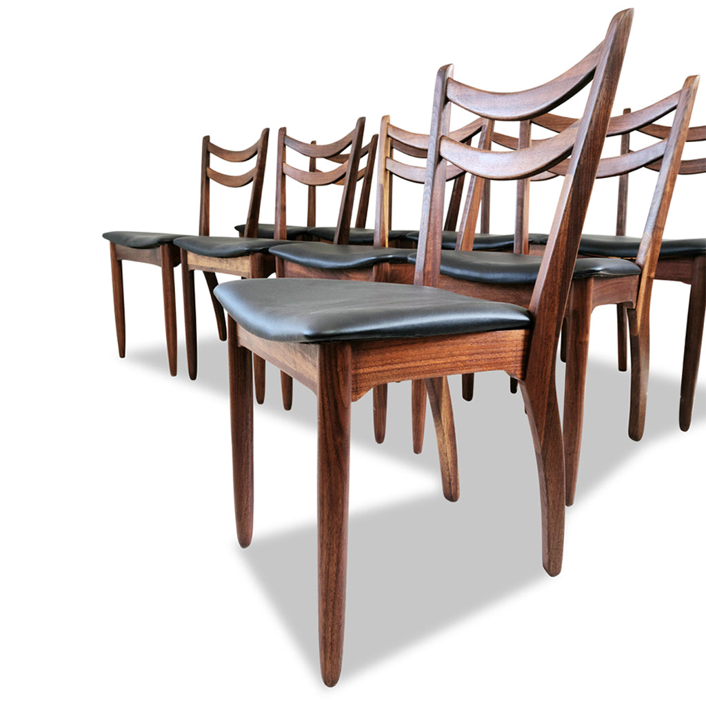 Mid Century Modern Walnut Dining Chairs by Honderich