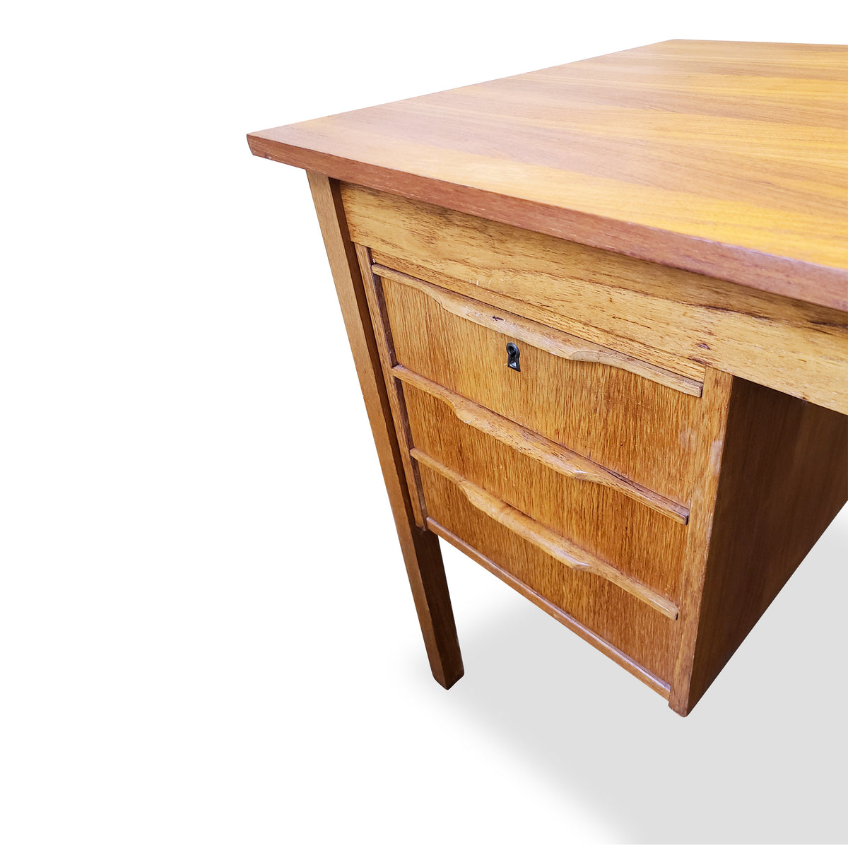Teak Six Drawer Desk