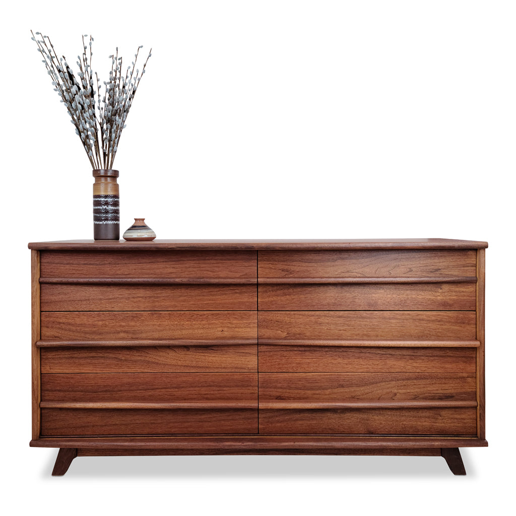 Walnut six drawer dresser by Gibbard Furniture