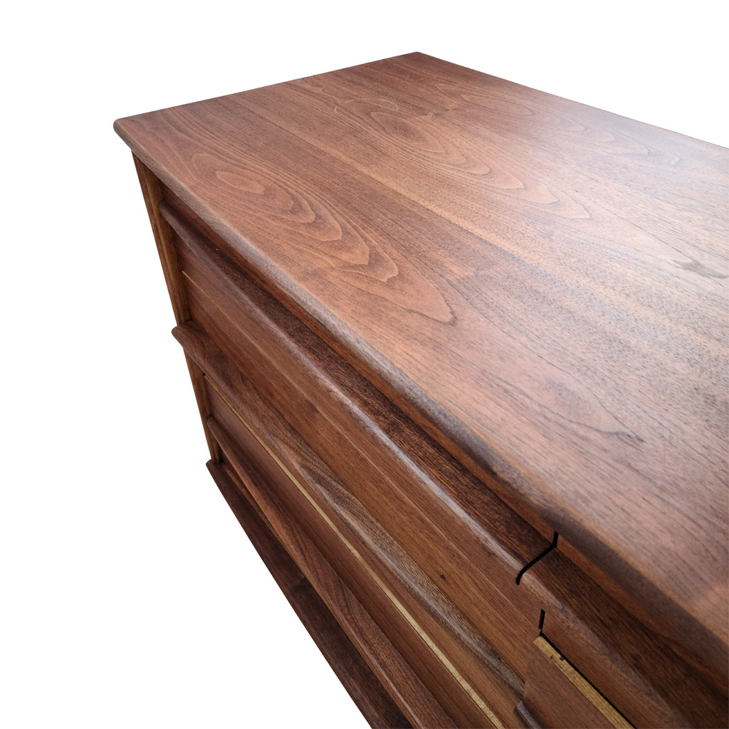 Walnut six drawer dresser by Gibbard Furniture