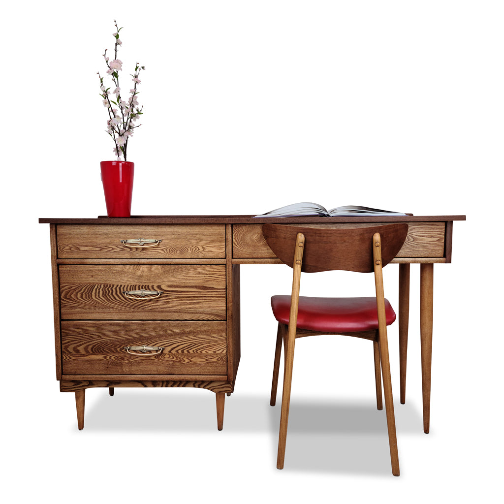 Vintage Oak and Walnut Desk