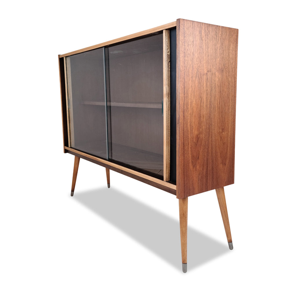 mid century modern Walnut and Ash Display Case