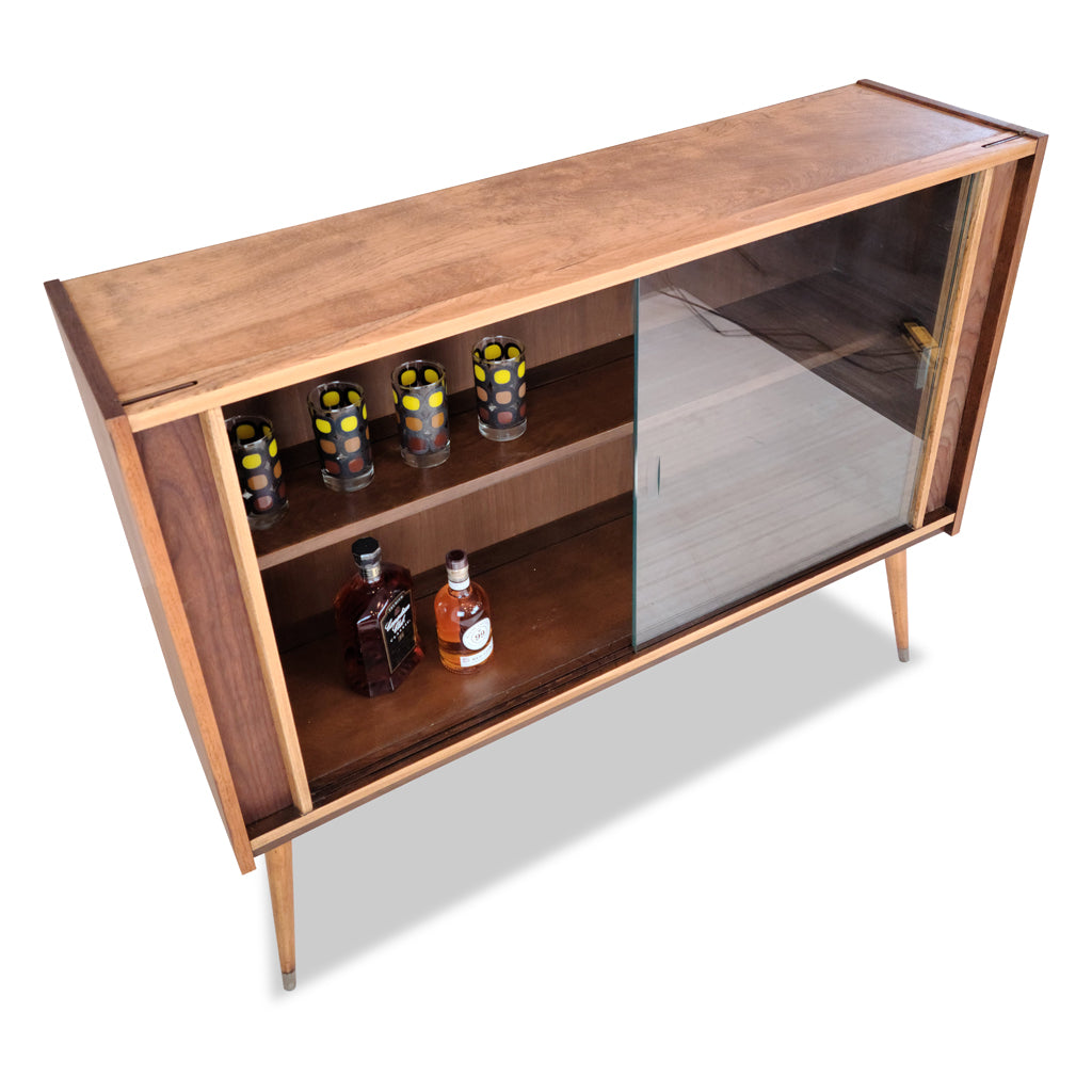 mid century modern Walnut and Ash Display Case