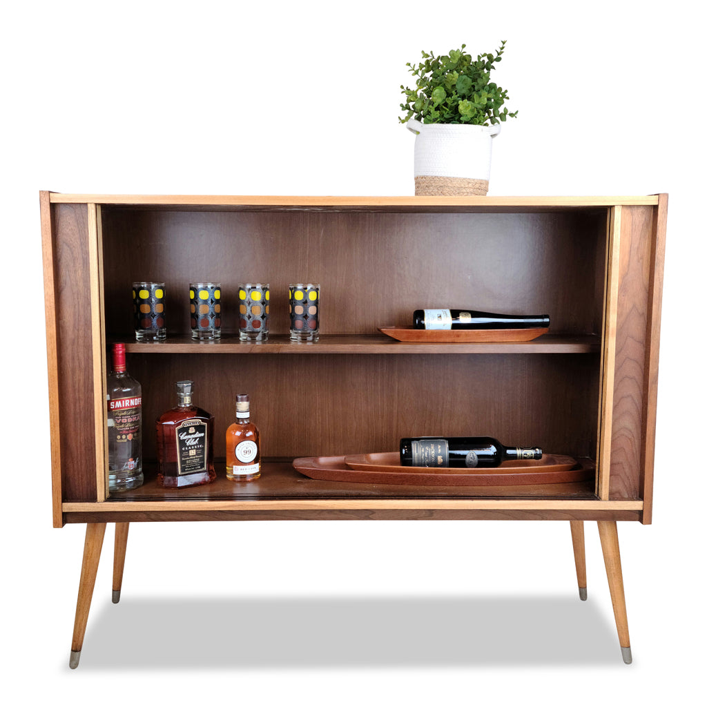 mid century modern Walnut and Ash Display Case