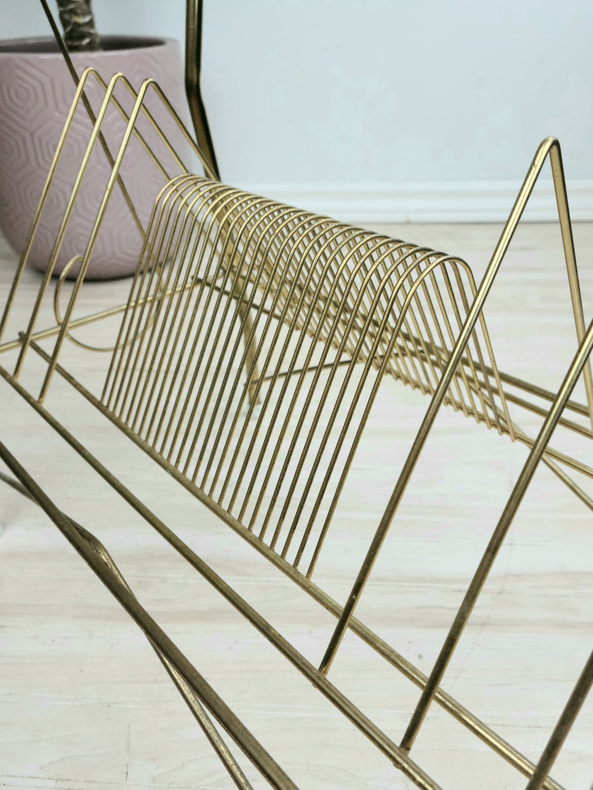 Vintage Two-Tier Brass Record Stand