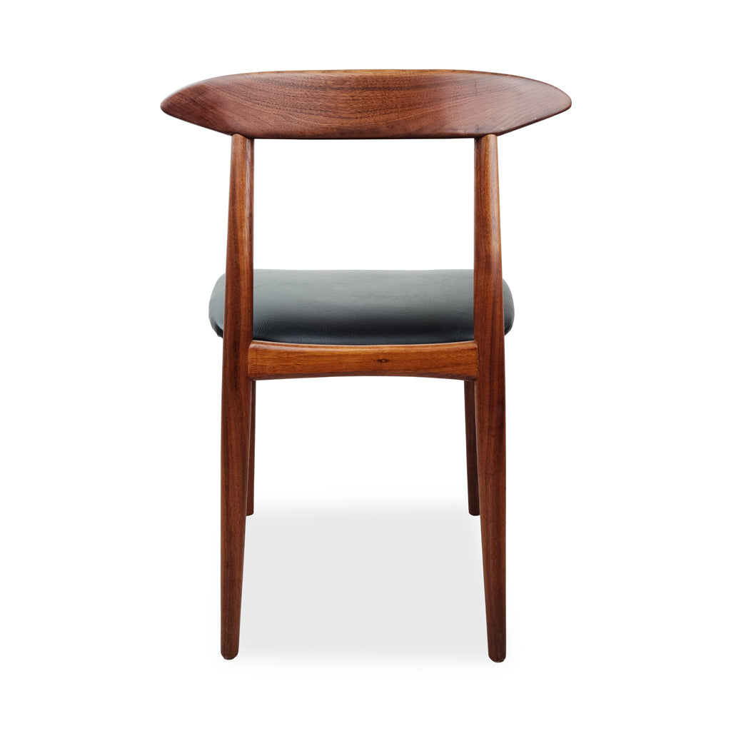 Danish Teak Dining Chairs with black upholstery