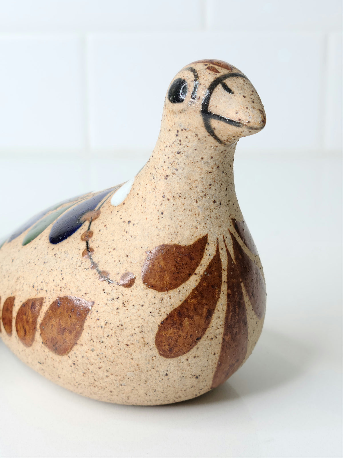 Mexican Tonala Bird and Earthenware Vase Combo
