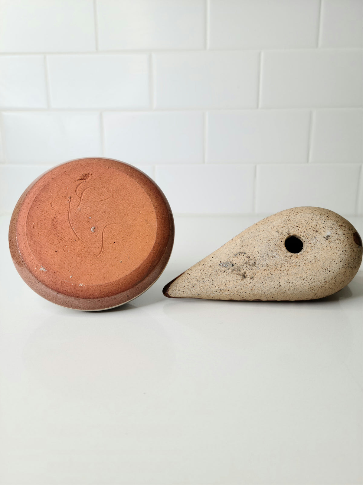 Mexican Tonala Bird and Earthenware Vase Combo