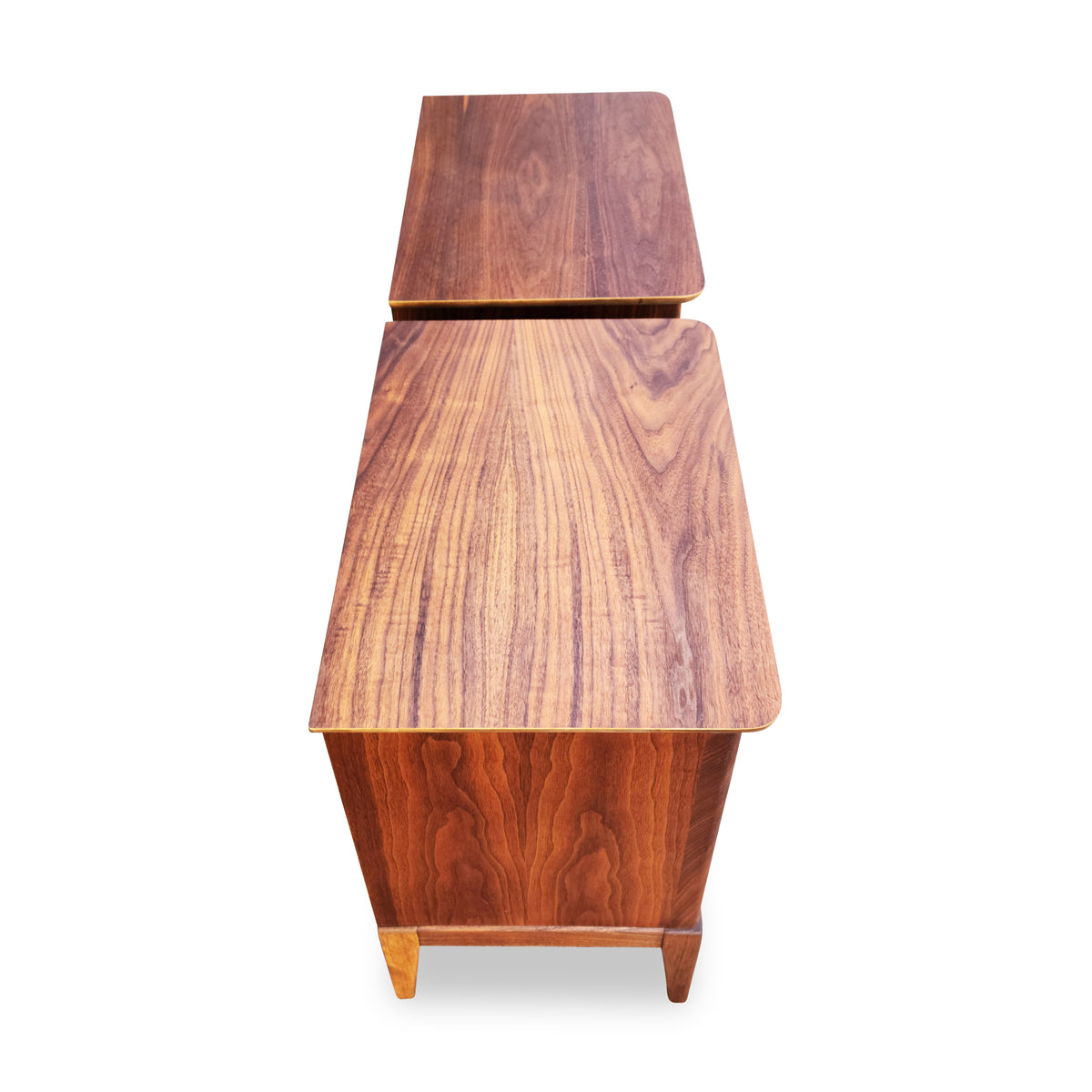 Pair of Walnut Nightstands by Gibbard