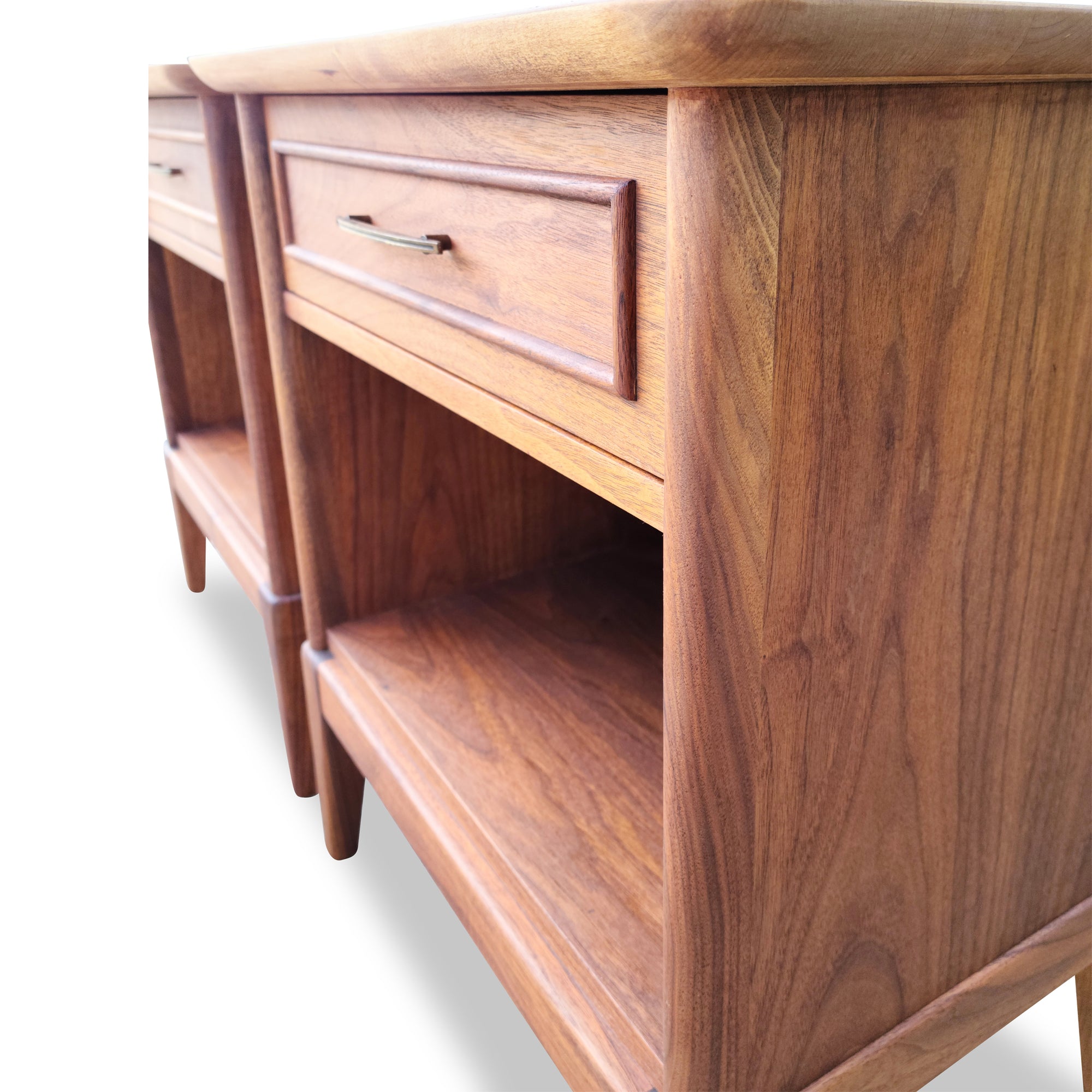 Pair of Walnut Nightstands by Gibbard