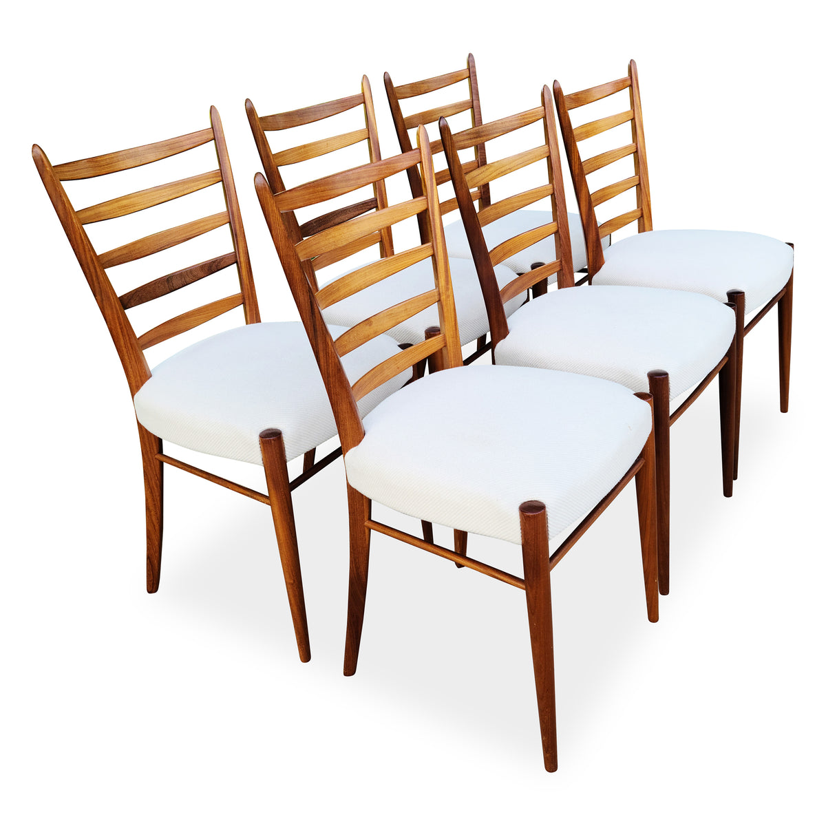 Mid Century Teak Ladder Back Dining Chairs