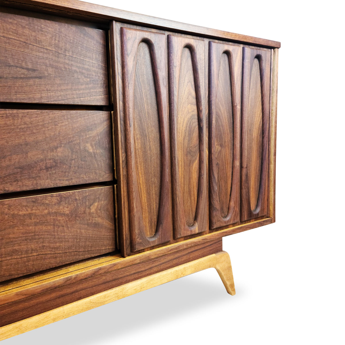 Vintage Walnut Nine Drawer Dresser