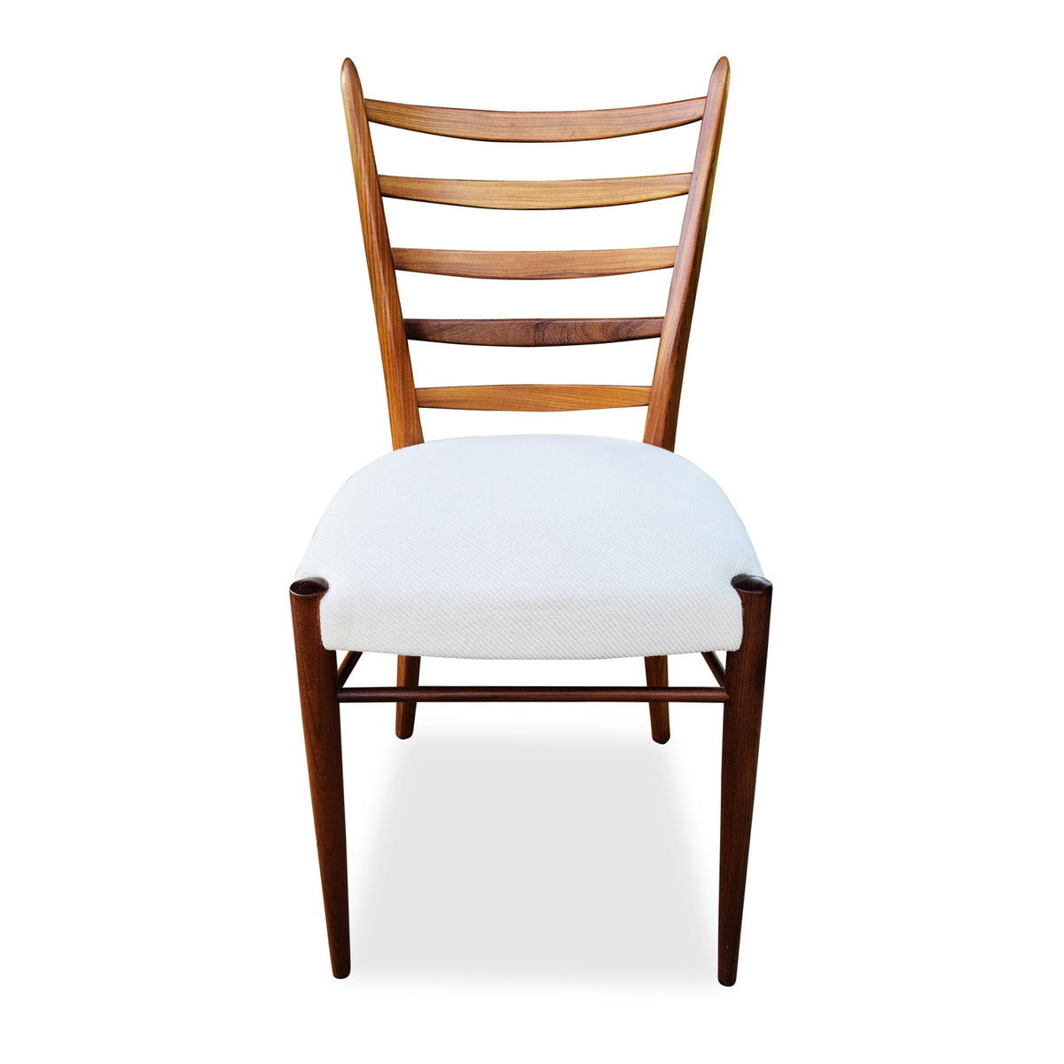 Mid Century Teak Ladder Back Dining Chairs