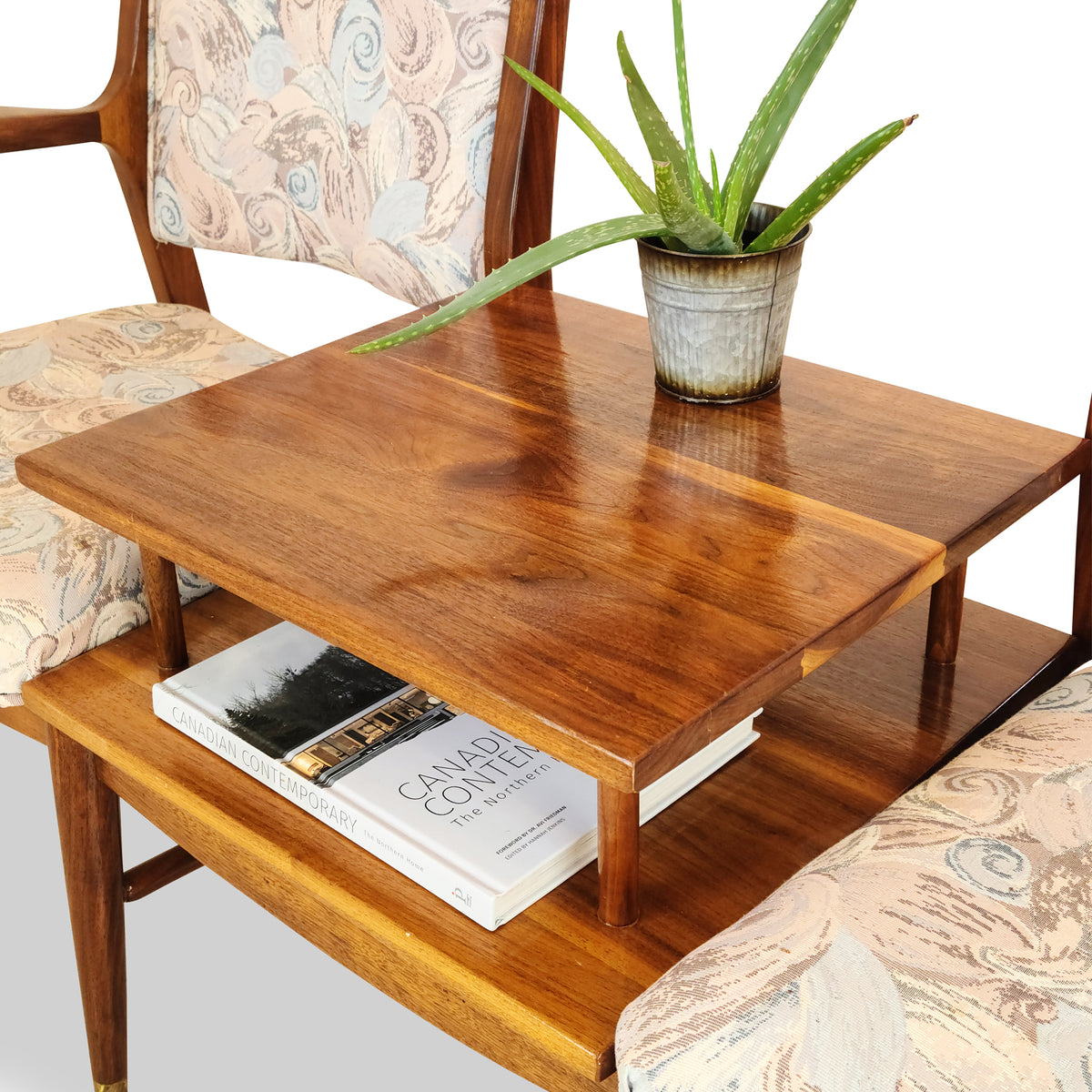 Walnut Tandem Chair/Table Combo
