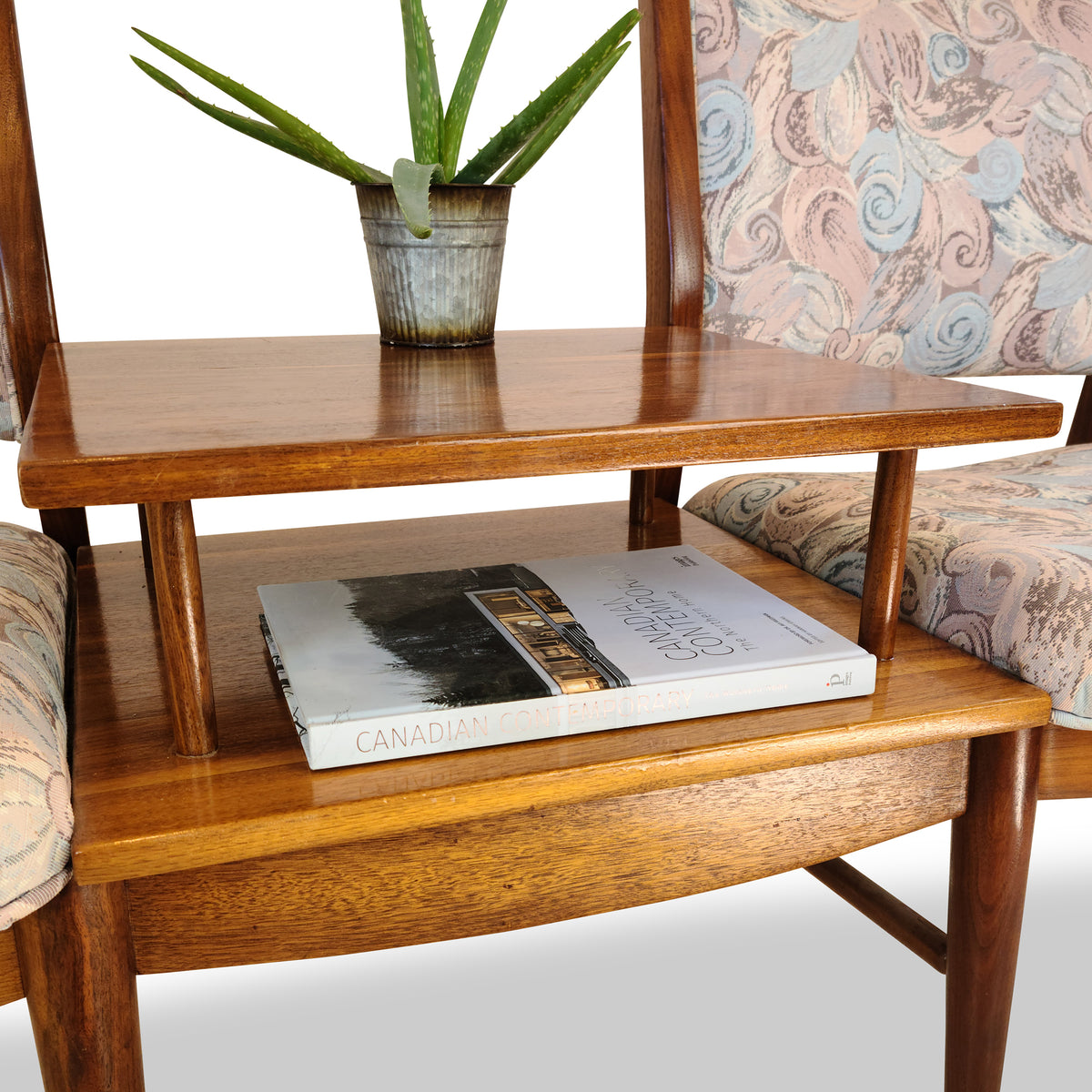 Walnut Tandem Chair/Table Combo