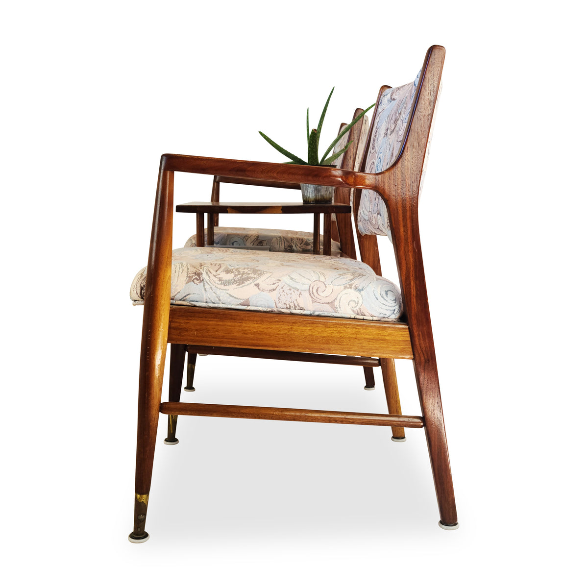 Walnut Tandem Chair/Table Combo