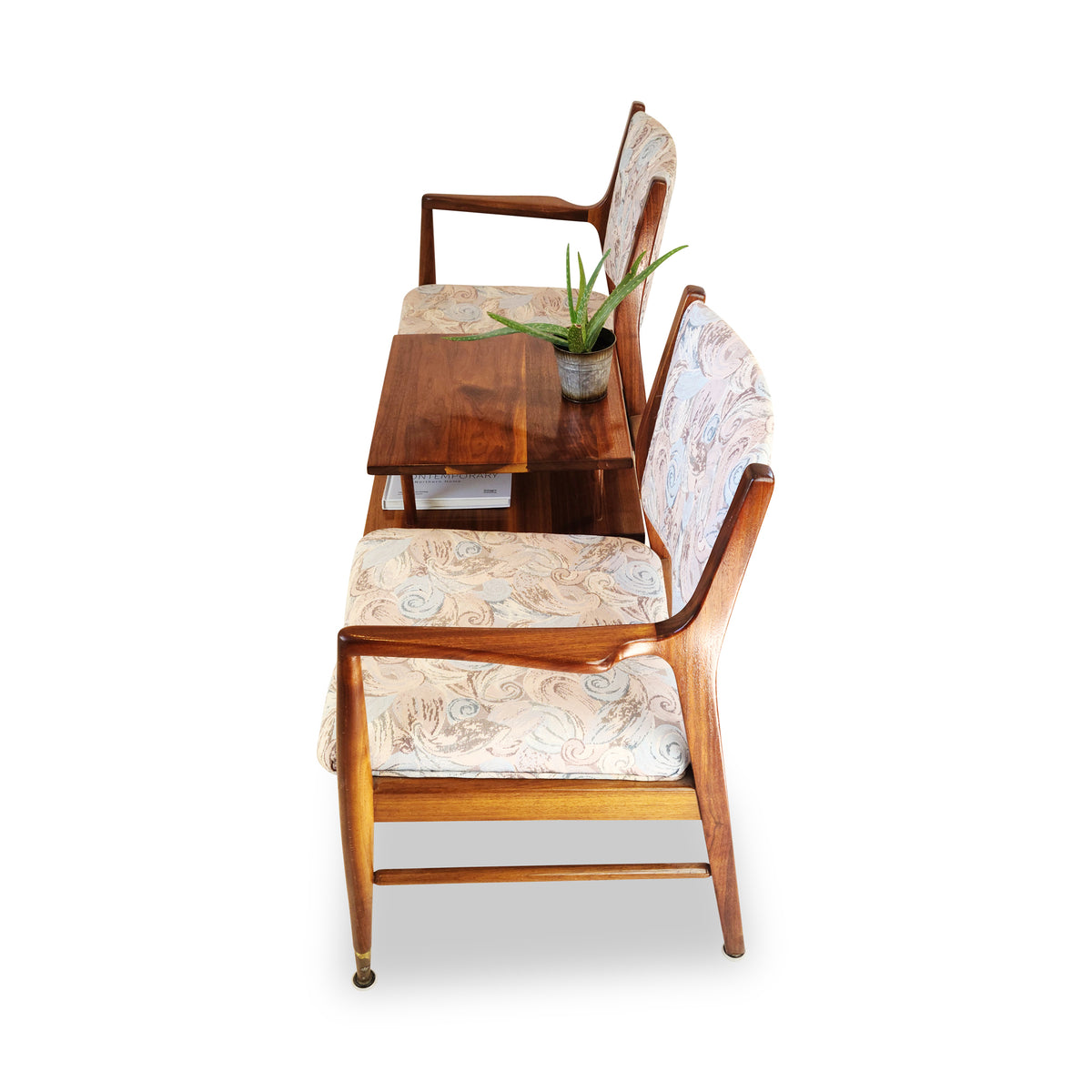 Walnut Tandem Chair/Table Combo