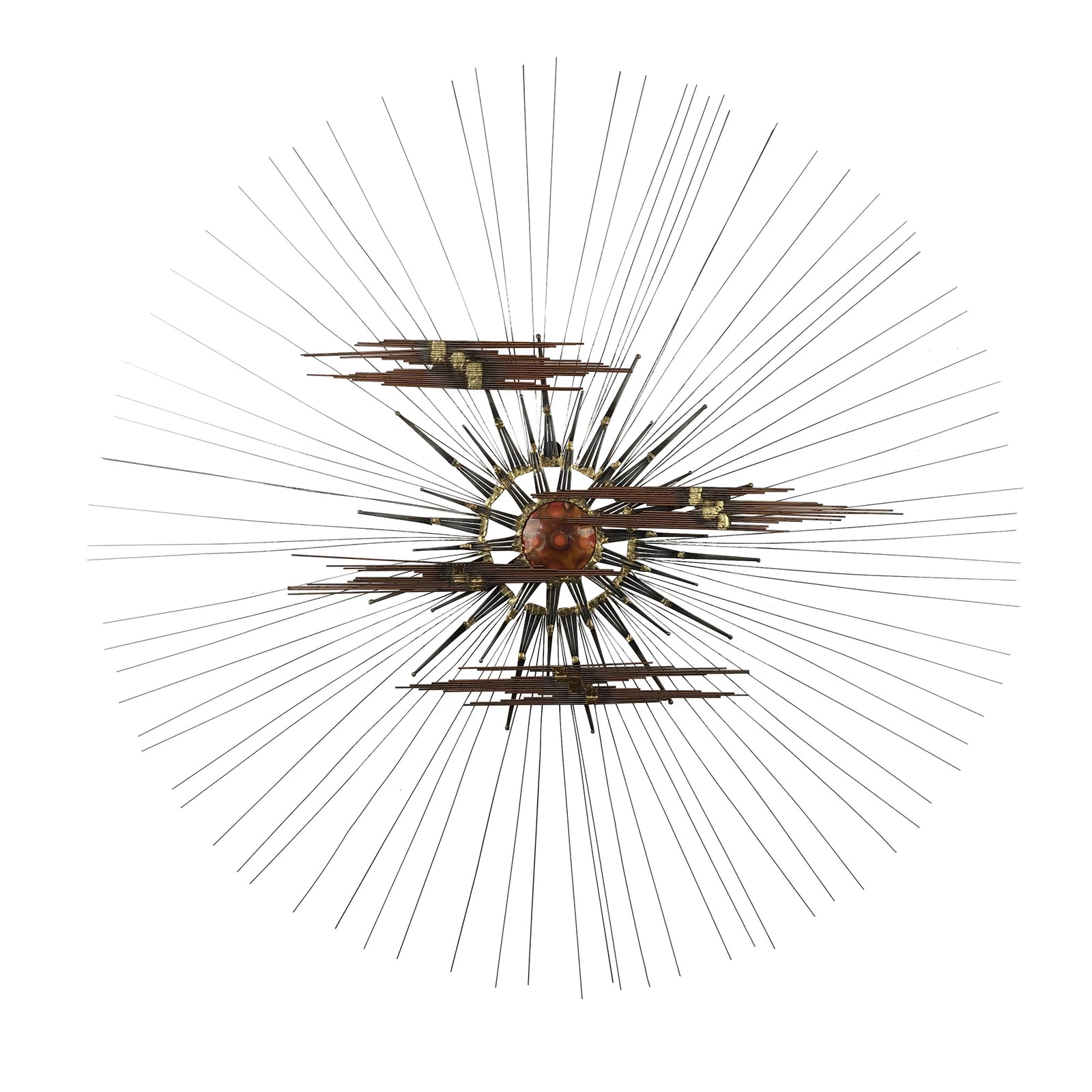 Brutalist Sunburst Wall Sculpture Curtis Jere
