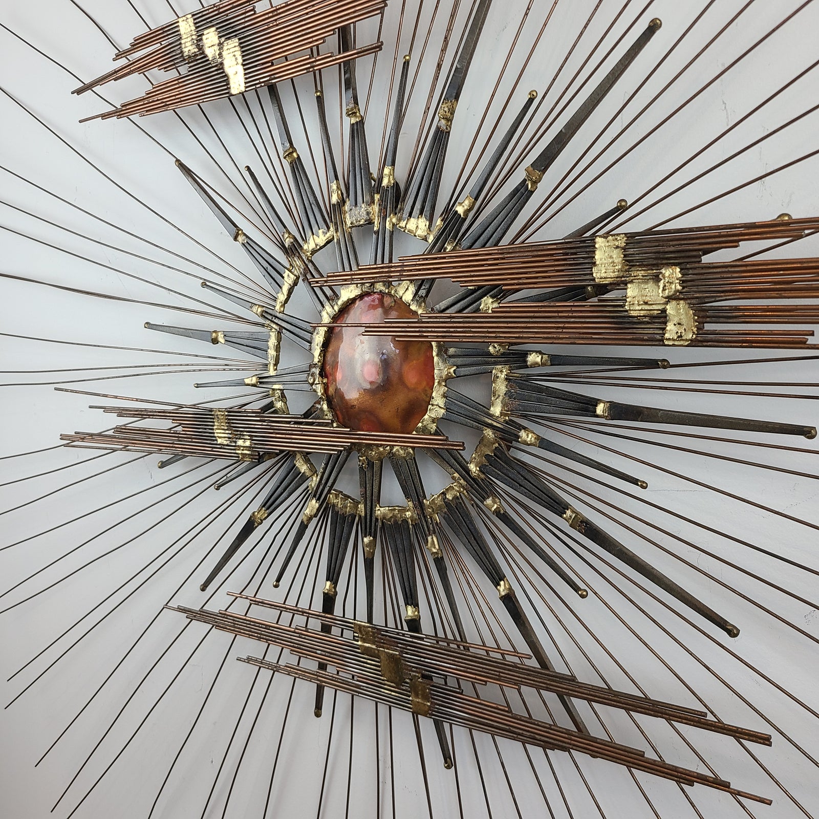 Brutalist Sunburst Wall Sculpture Curtis Jere