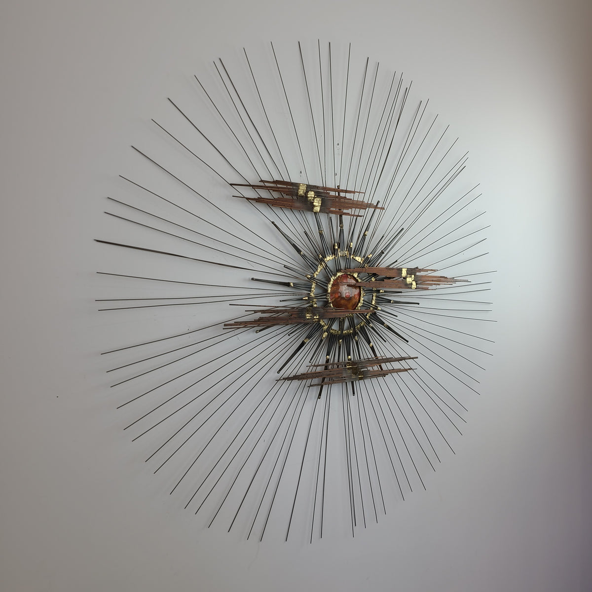 Brutalist Sunburst Wall Sculpture