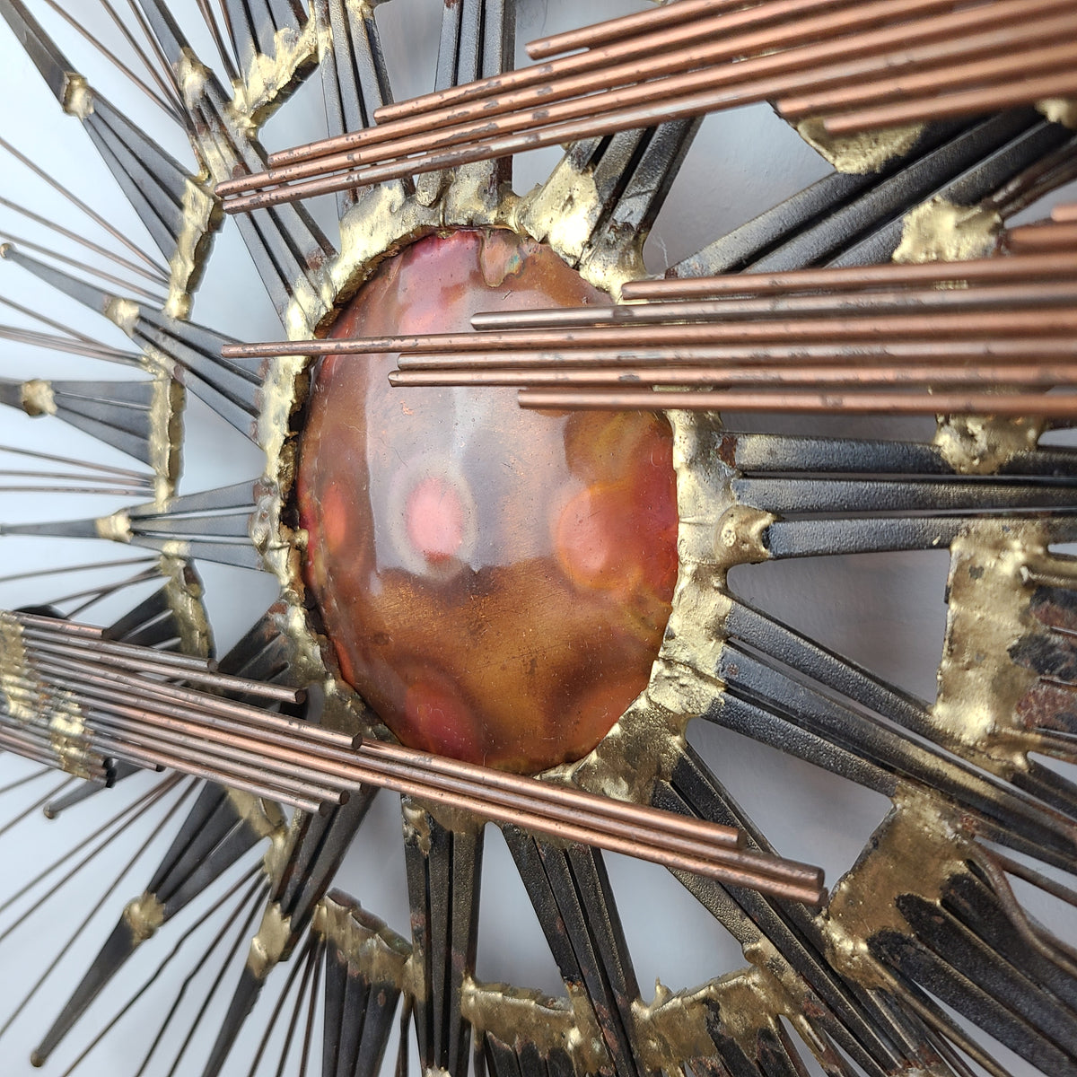 Brutalist Sunburst Wall Sculpture