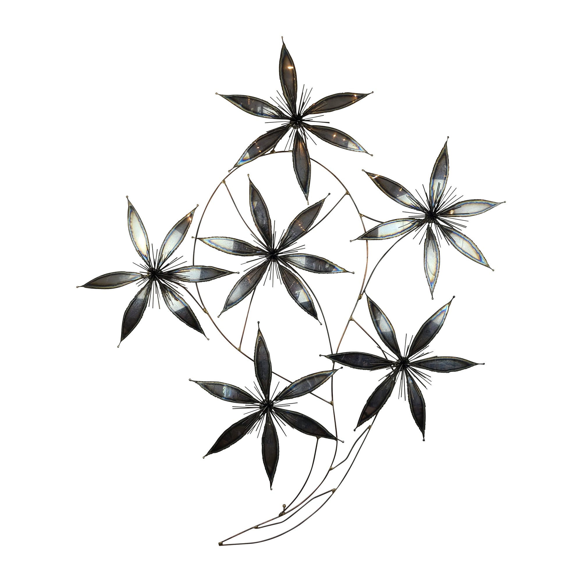 Vintage Flower Wall Sculpture Curtis Jere