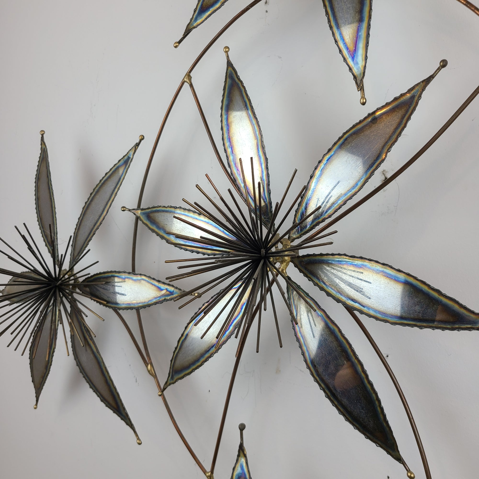 Vintage Flower Wall Sculpture Curtis Jere