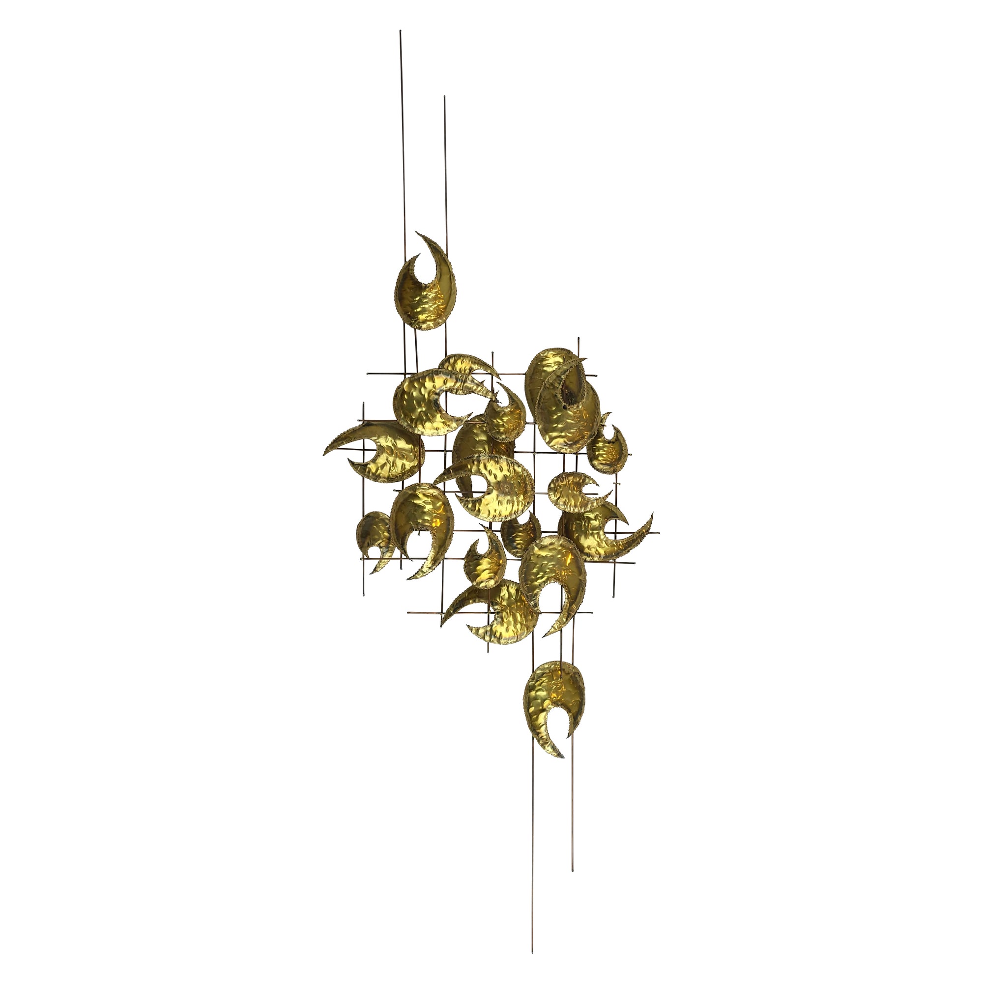 Vintage Brass Wall Sculpture Curtis Jere