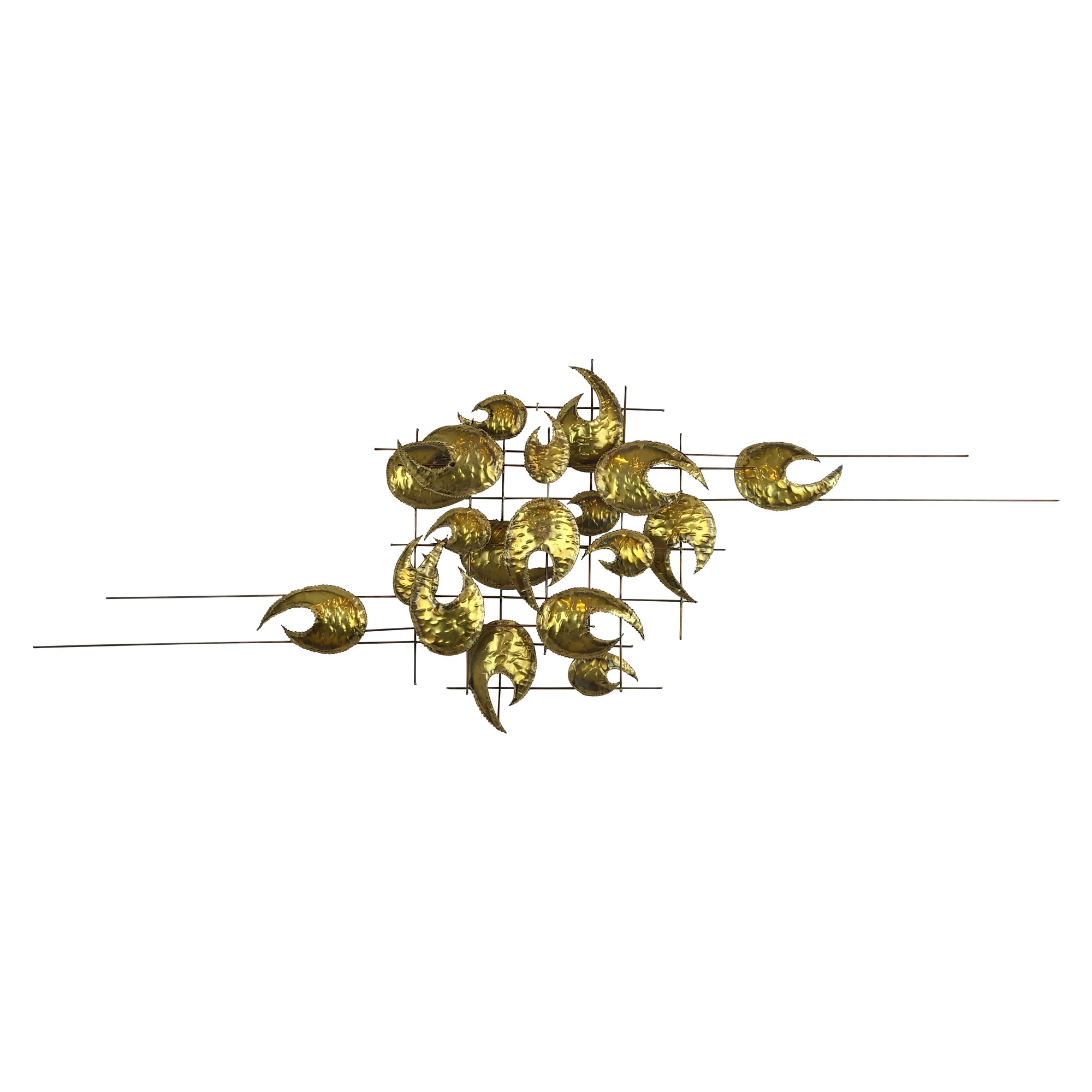 Vintage Brass Wall Sculpture Curtis Jere