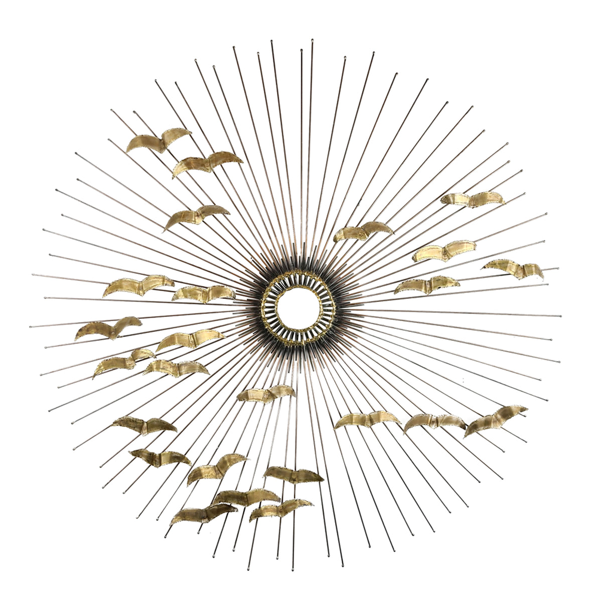 Brass Sunburst with Birds