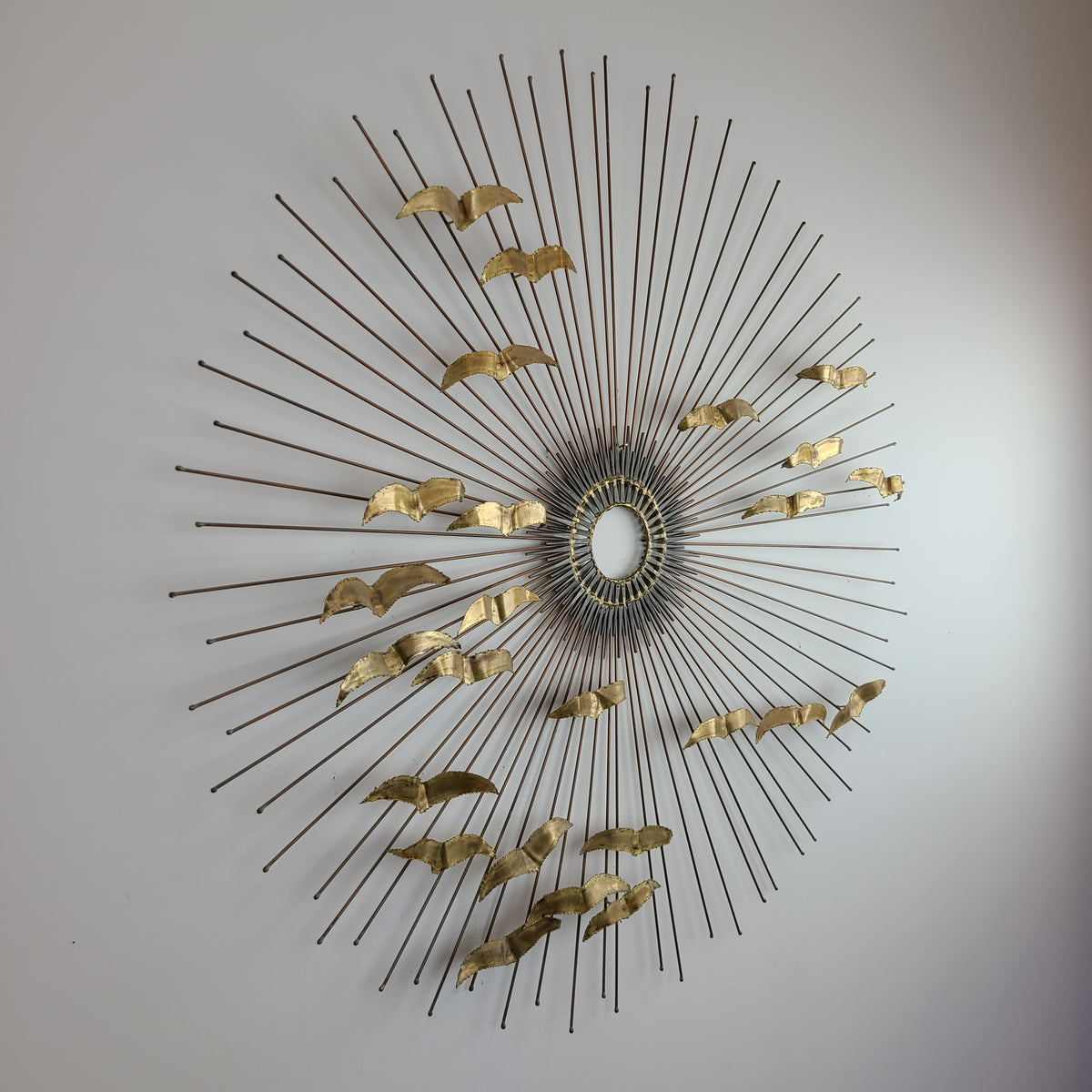 Brass Sunburst with Birds
