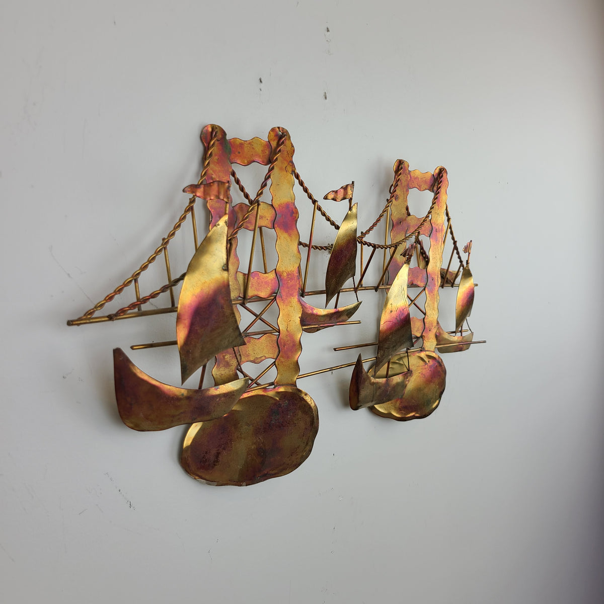 Vintage Bridge and Boats Wall Sculpture