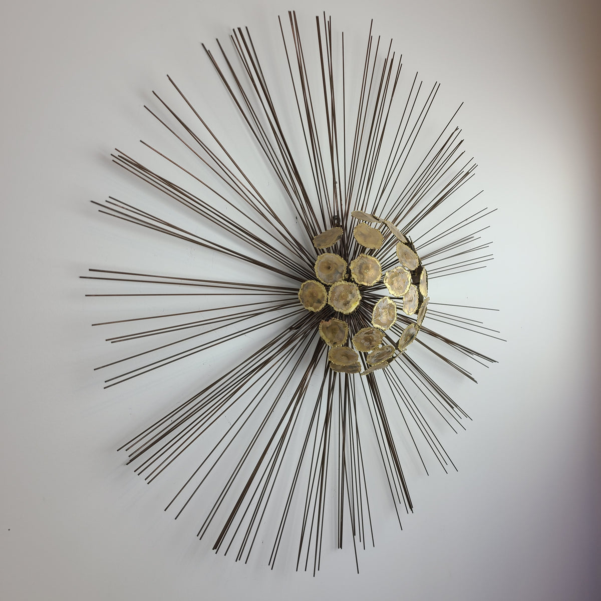 Brass Sunburst Wall Sculpture