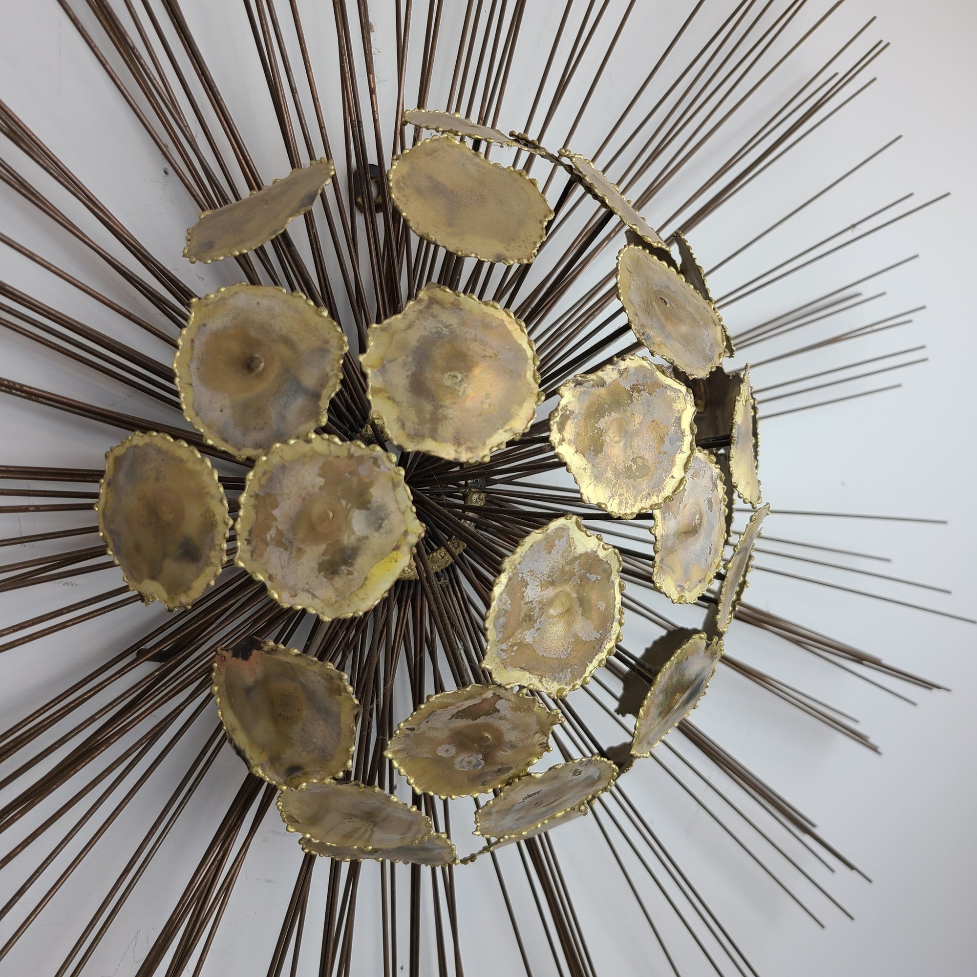 Brass Sunburst Wall Sculpture Curtis Jere