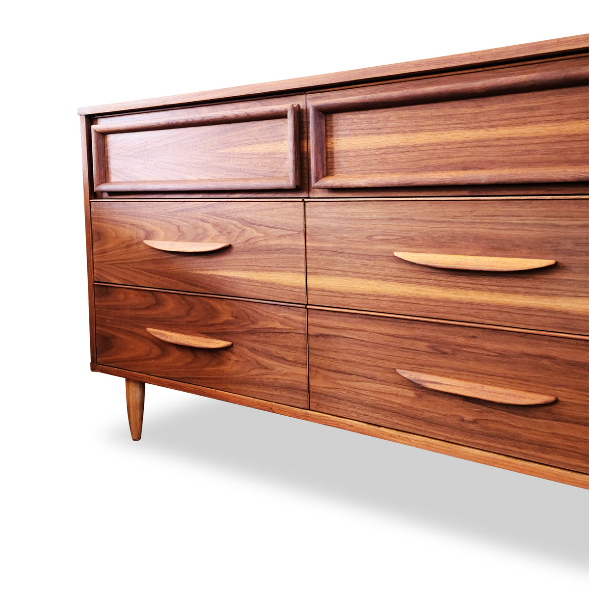 Vintage Walnut Nine Drawer Dresser