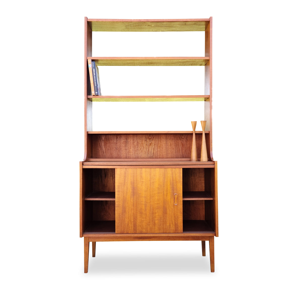 Teak Bookcase with Pullout Desk