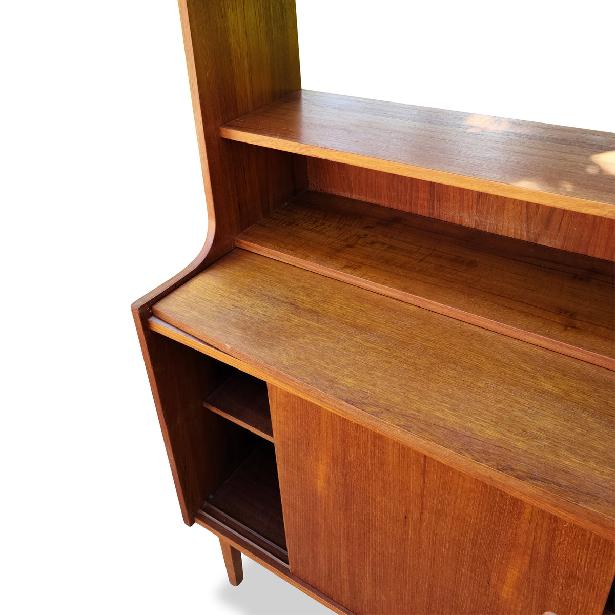 Teak Bookcase with Pullout Desk
