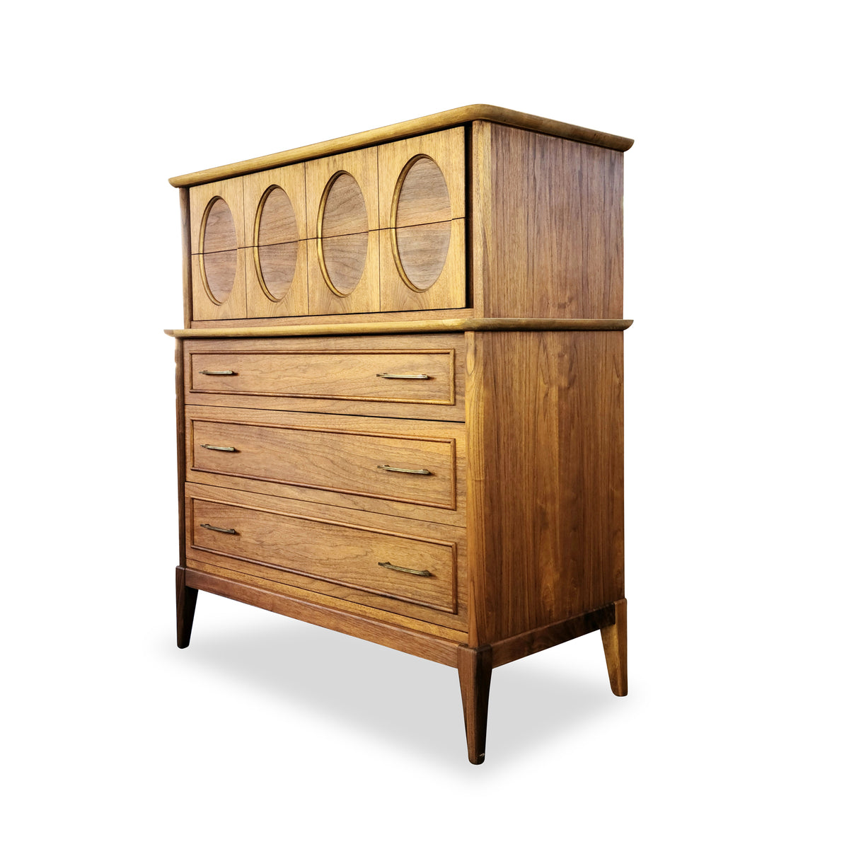 Walnut Highboy Dresser by Gibbard
